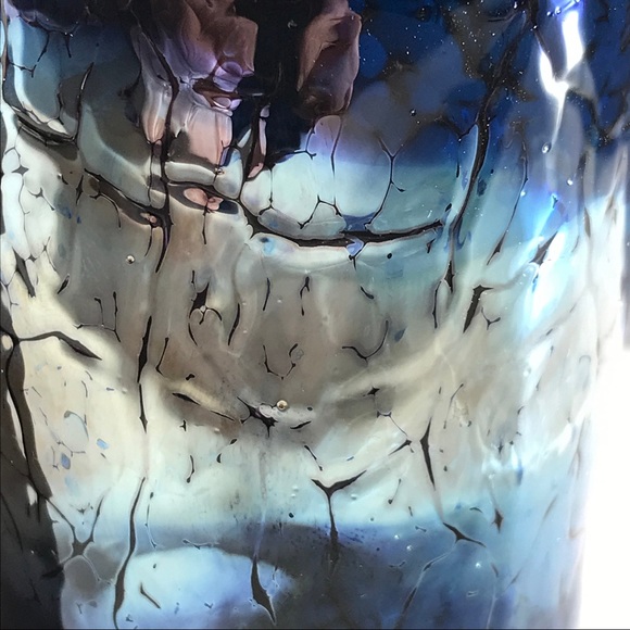 Dunmore Glassworks Hand Blown Art Glass Deep Space Royal Playa Jar with Cork - Picture 9 of 10